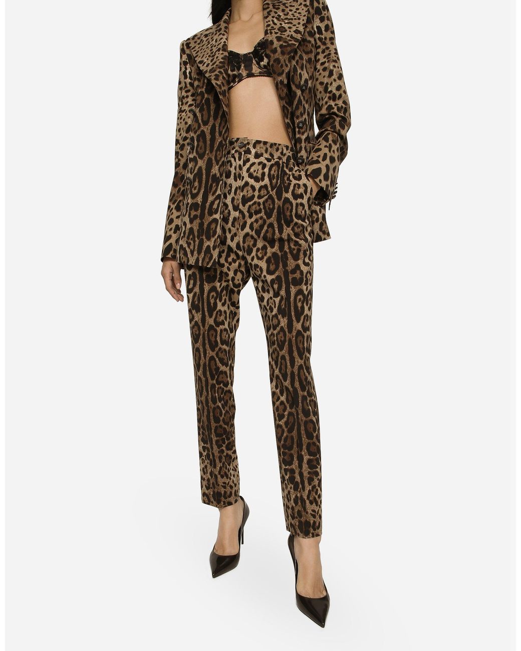 Dolce & Gabbana Natural High-Waisted Pants