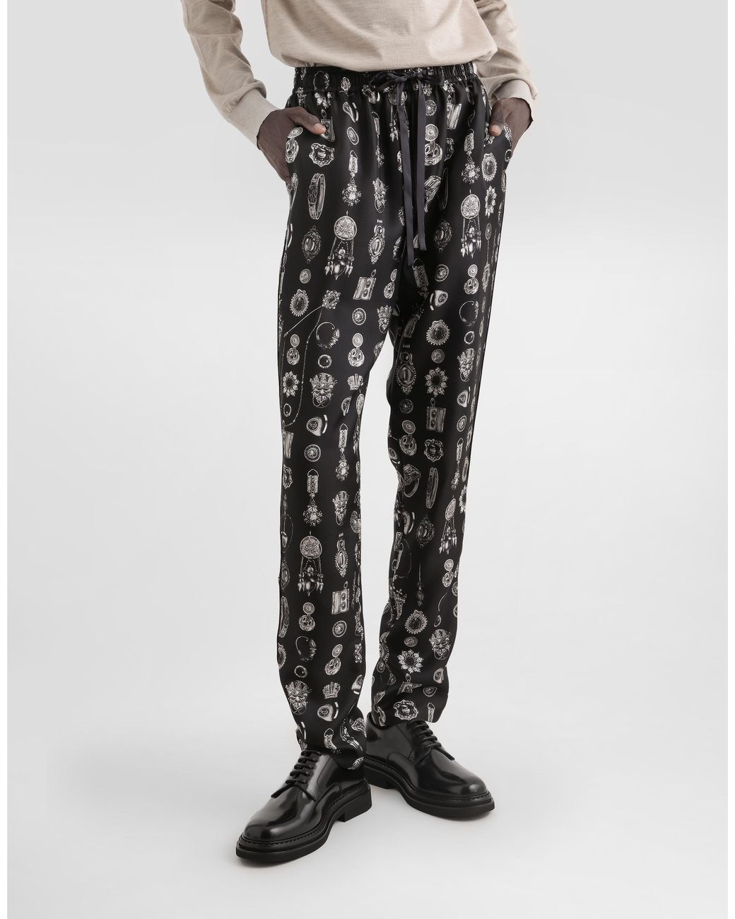 Dolce & Gabbana Multicolor Jewel- Twill Trousers for men