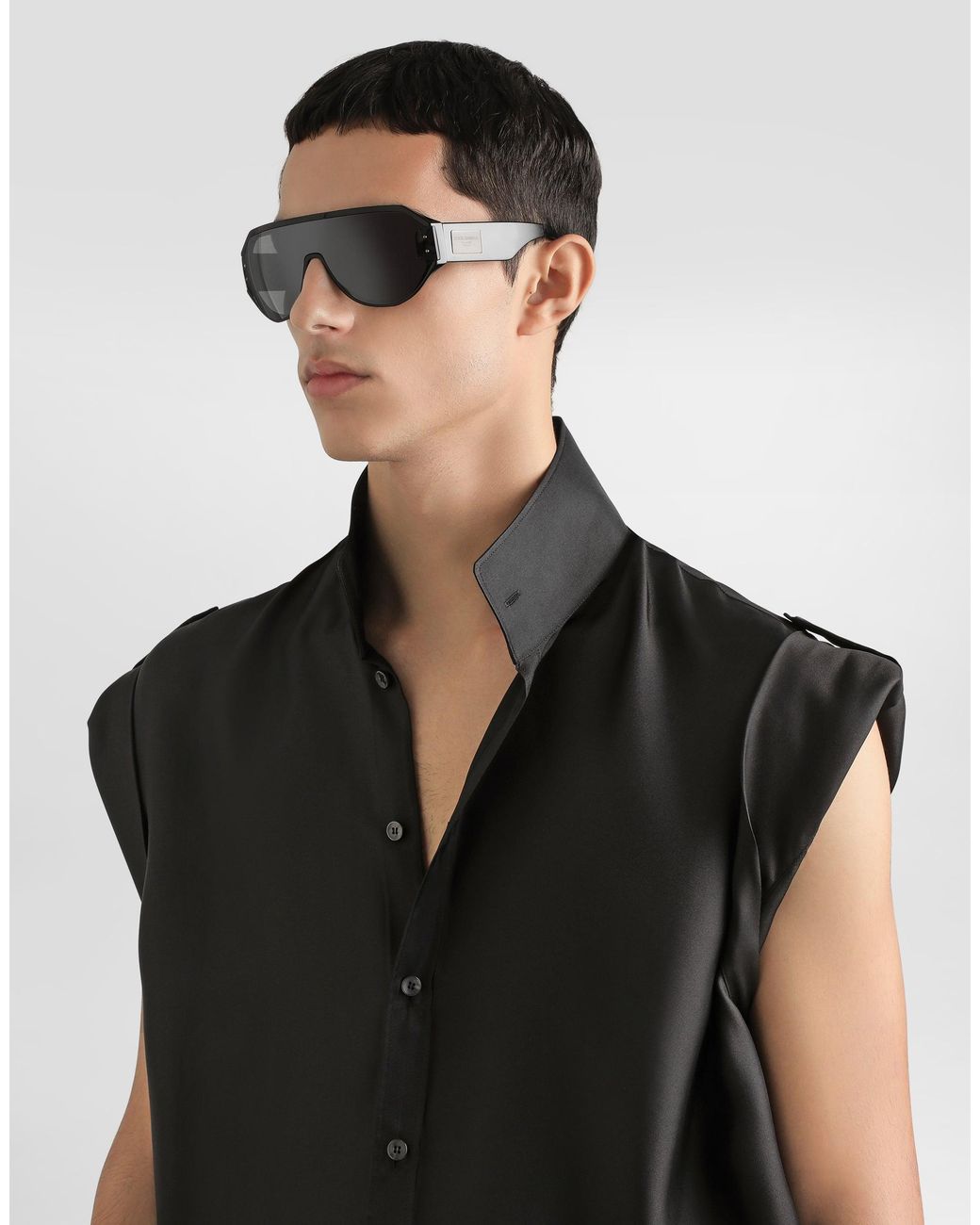Dolce & Gabbana Black Hawaii Silk Twill Shirt for men