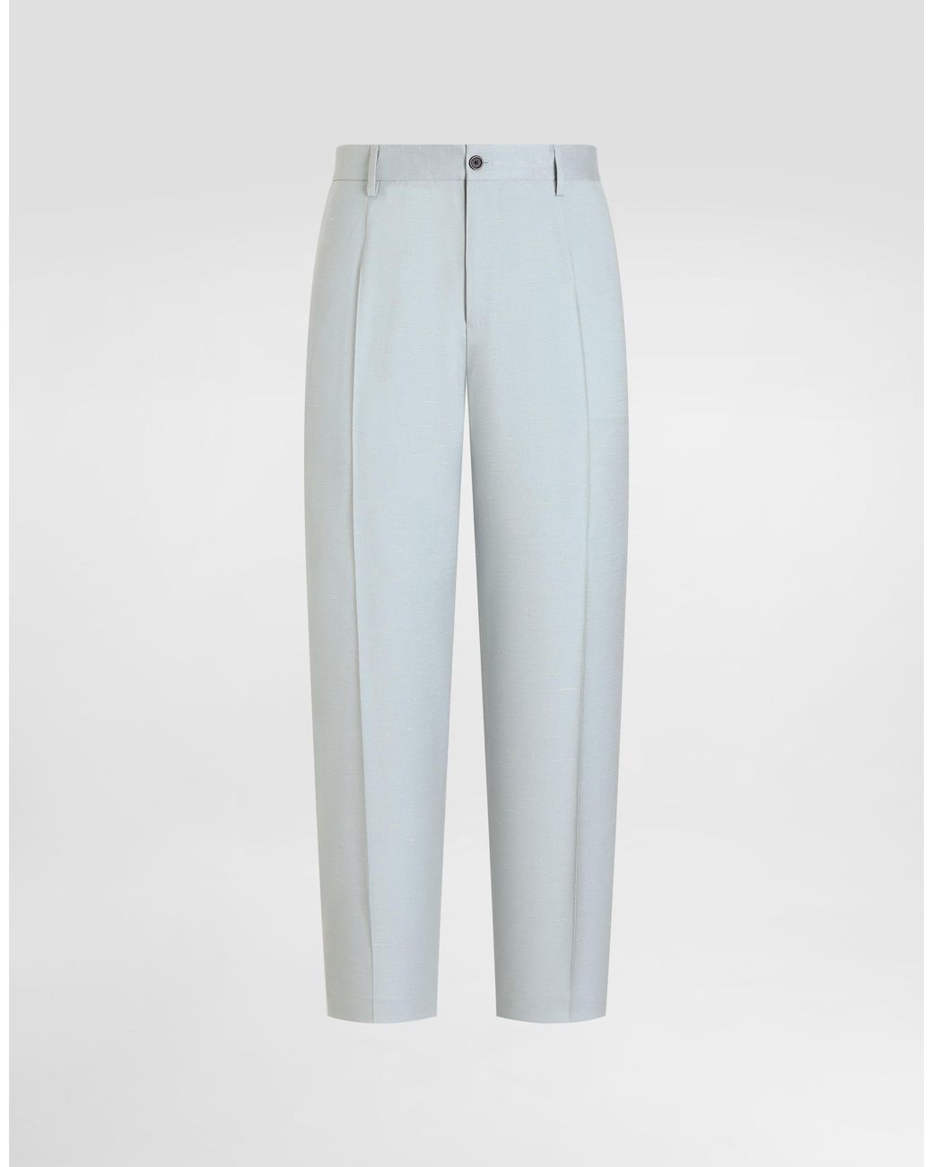 Dolce & Gabbana Blue Shantung Viscose Trousers for men