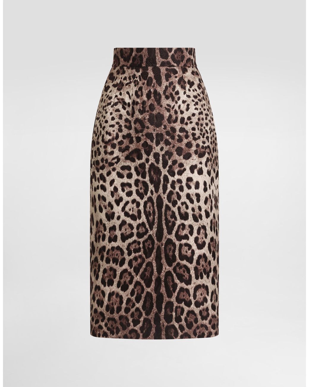 Dolce & Gabbana White Leo- Brocade Skirt