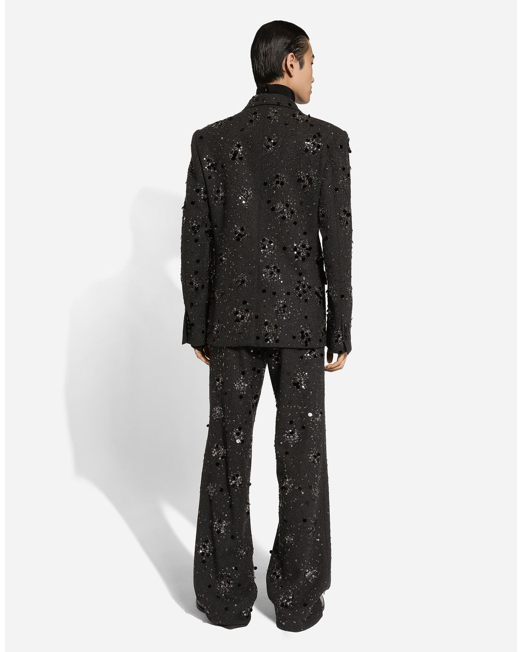 Dolce & Gabbana Black Classic Embroidered Pants for men