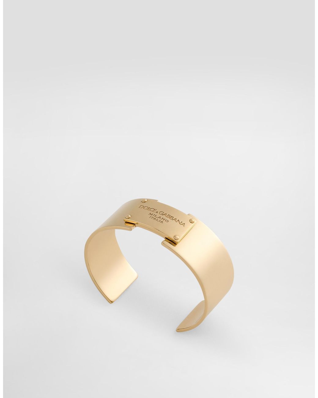 Dolce & Gabbana Metallic Bracelet With Logo Tag for men