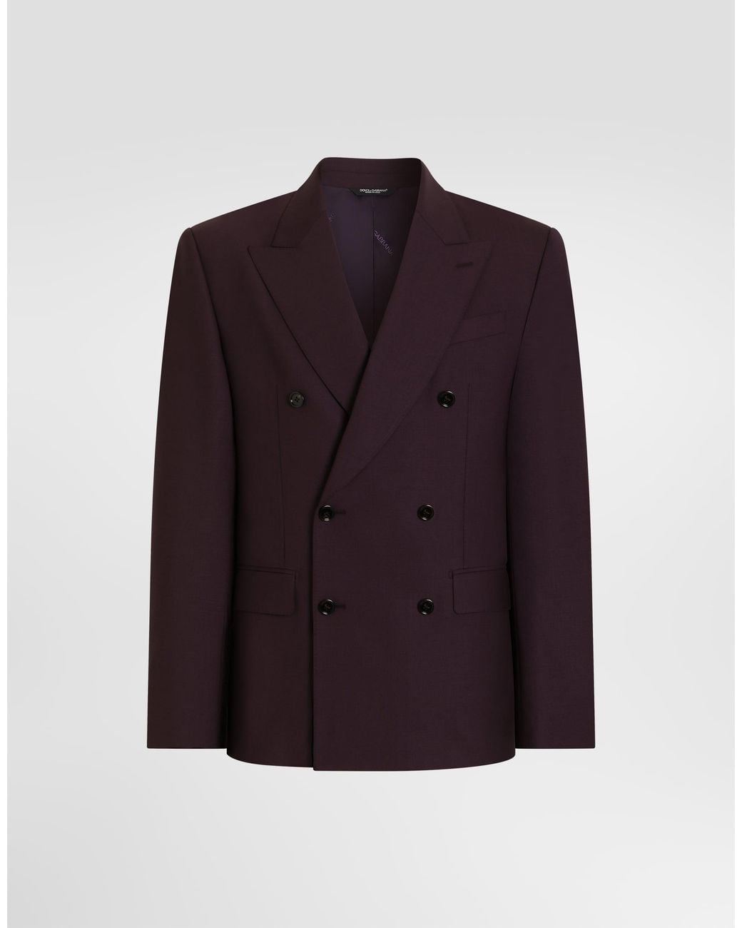 Dolce & Gabbana Purple Sicilia Light Double-Breasted Wool Jacket for men
