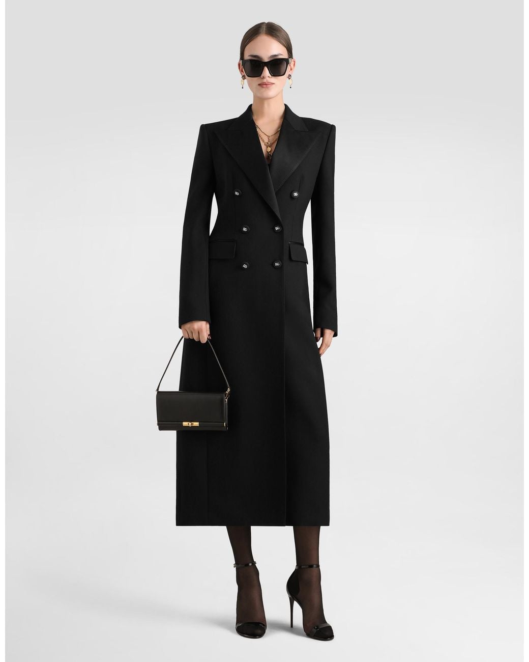 Dolce & Gabbana Black Dolce Double-Breasted Coat