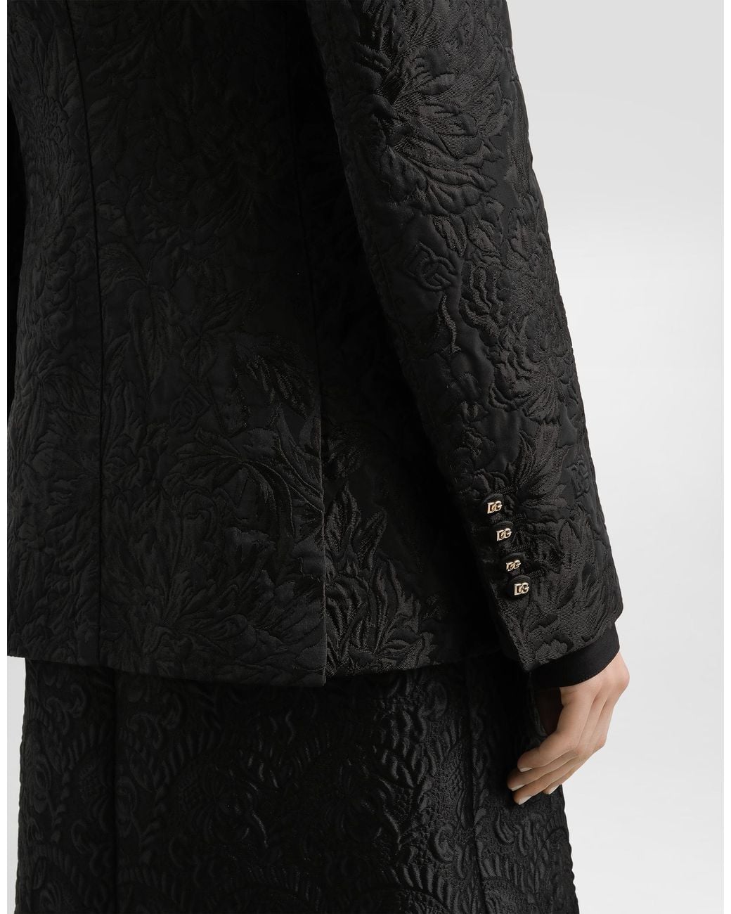 Dolce & Gabbana Black Turlington Brocade Jacket