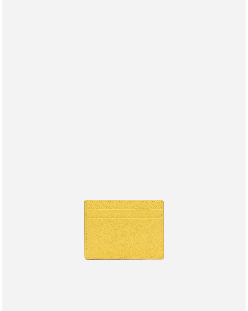 Dolce & Gabbana Yellow Dauphine Logo-Plaque Cardholder