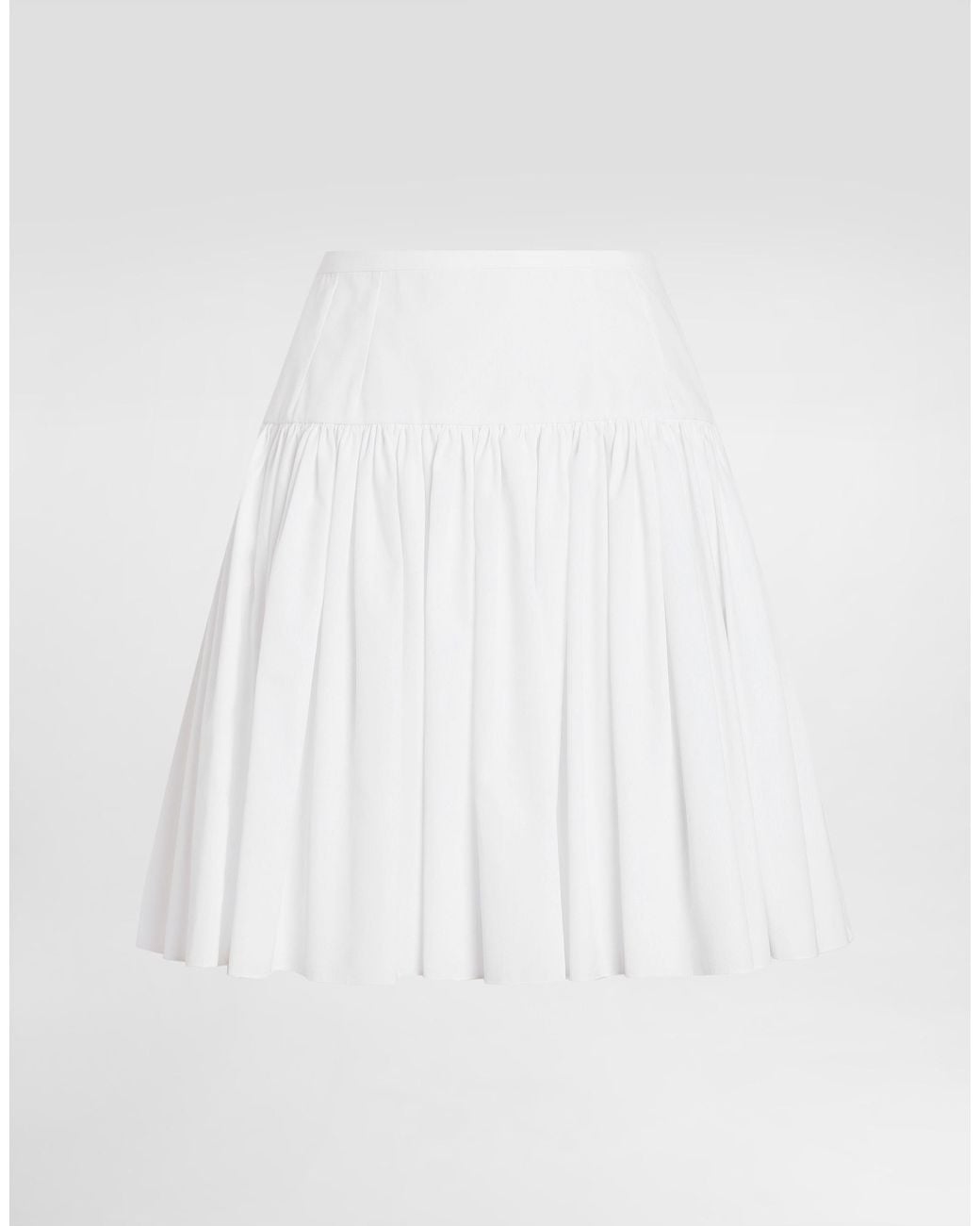 Dolce & Gabbana White Short Cotton Circle Skirt