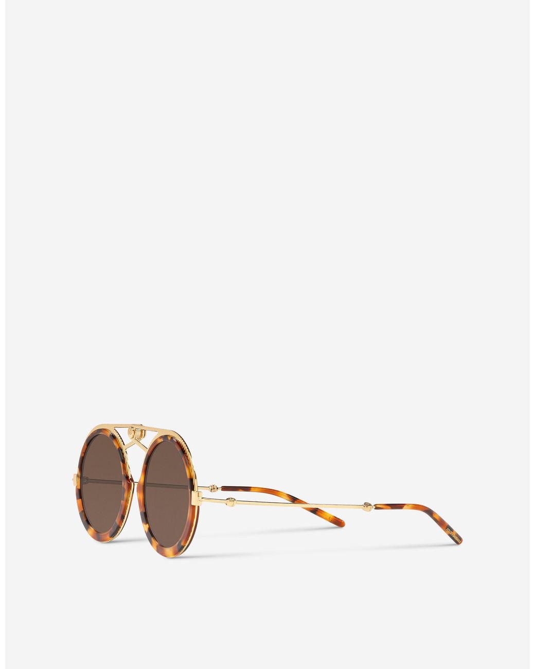 Dolce & Gabbana Brown Tortoiseshell Pilot Frame Sunglasses for men