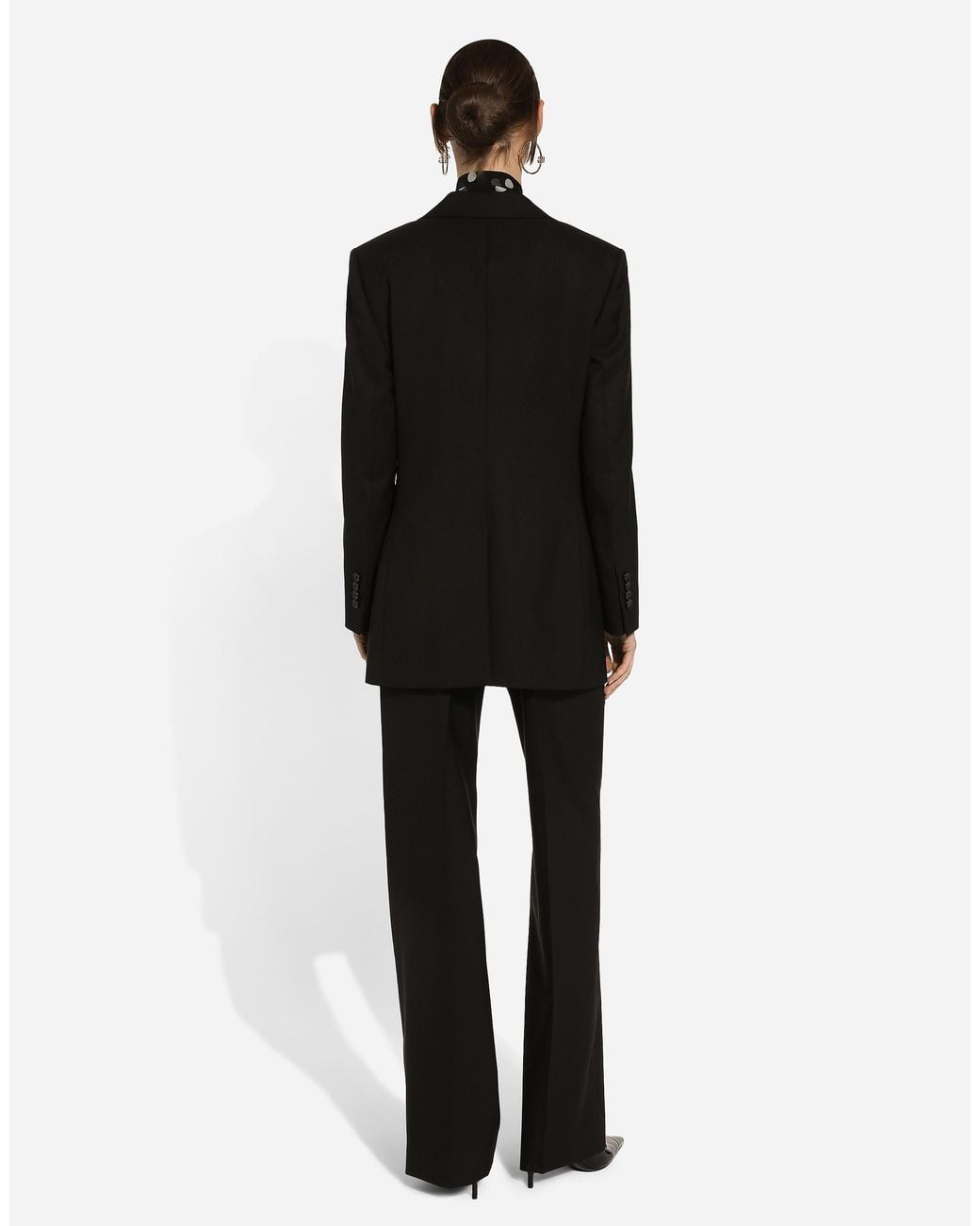 Dolce & Gabbana Black Flared Wool Pants