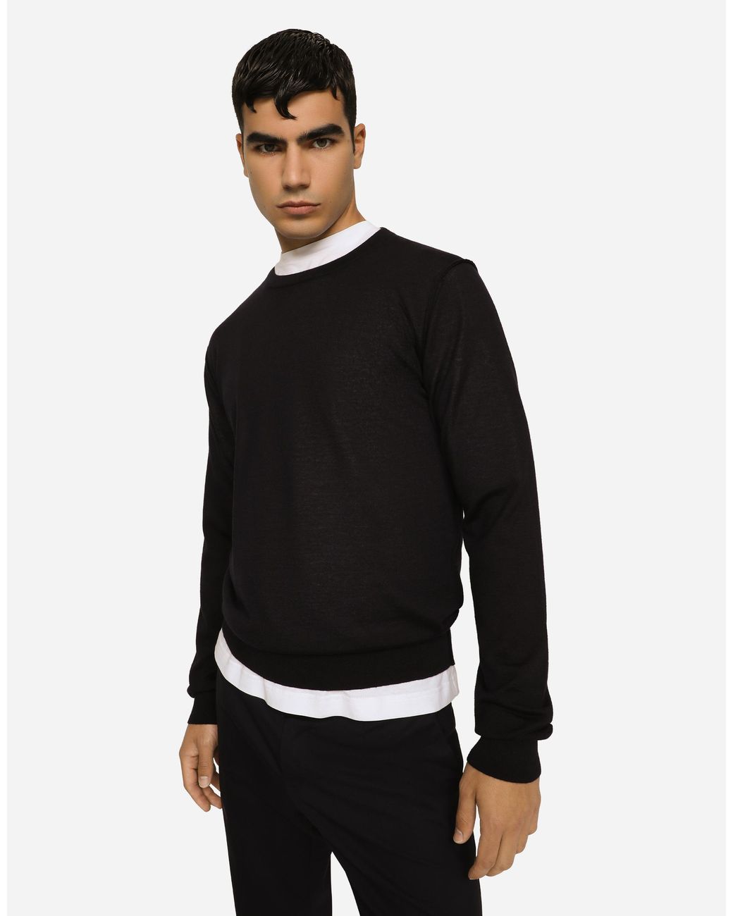 Dolce & Gabbana Black Pull Girocollo for men