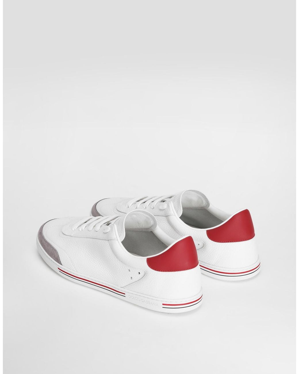 Dolce & Gabbana White Saint Tropez Calfskin Sneakers for men
