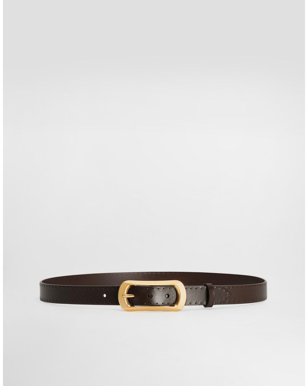 Dolce & Gabbana White Tempesta Calfskin Belt for men