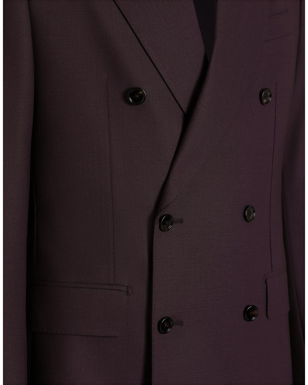Dolce & Gabbana Purple Sicilia Light Double-Breasted Wool Jacket for men