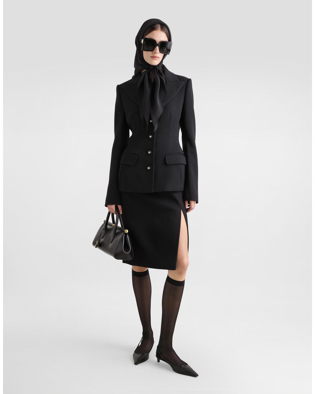 Dolce & Gabbana Black Single-Breasted Wool Dolce Jacket