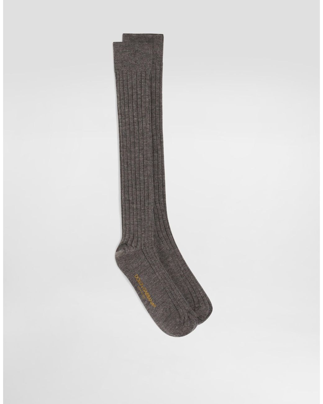 Dolce & Gabbana White Ribbed Socks