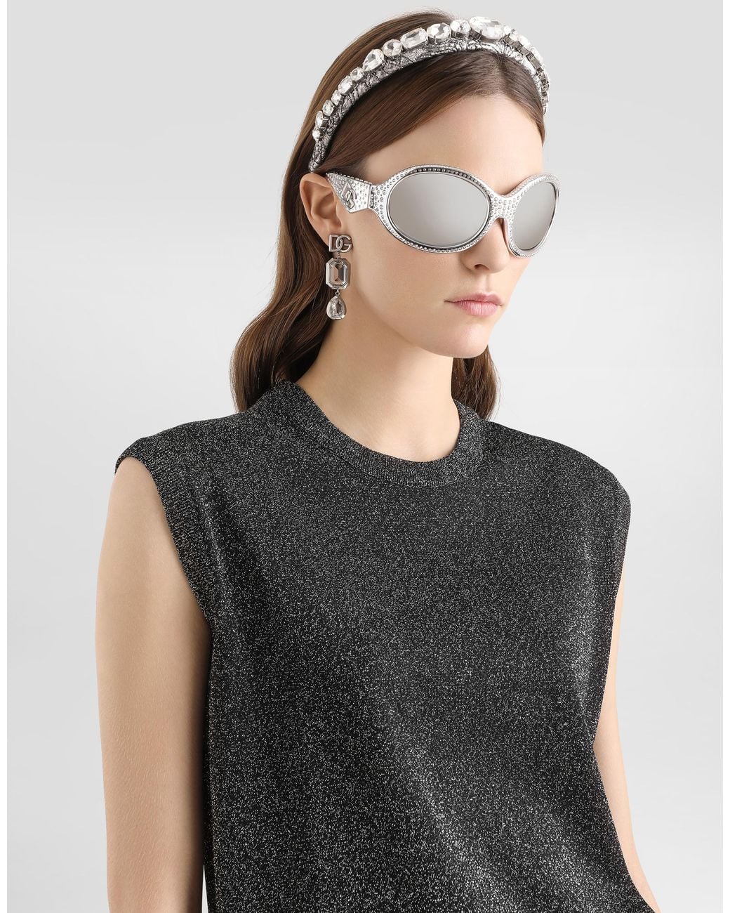Dolce & Gabbana Black Metallic Knit Tank Top
