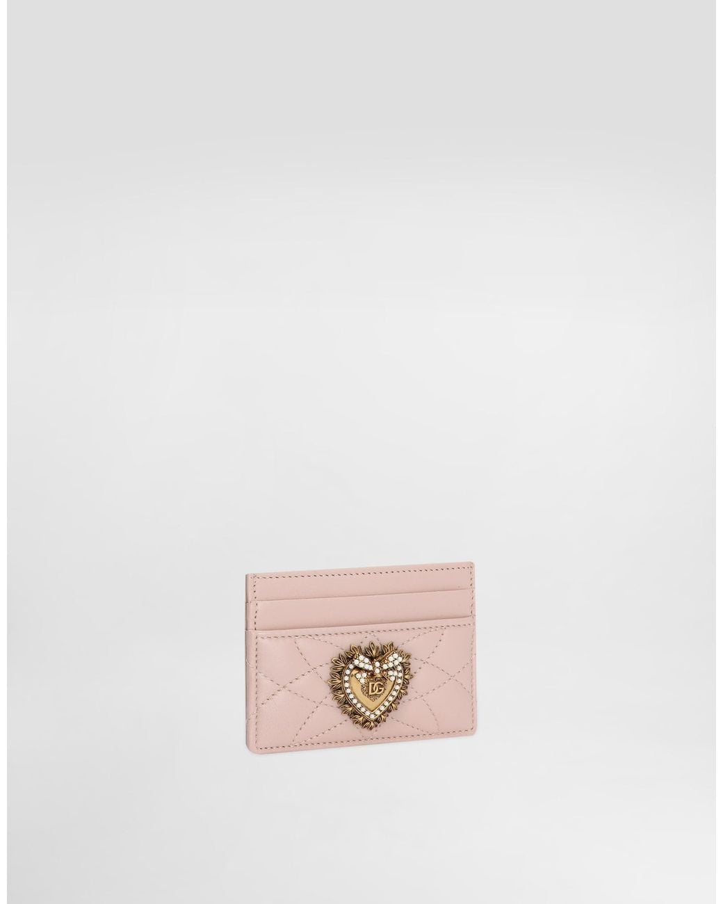 Dolce & Gabbana Pink Devotion Quilted Leather Card Holder