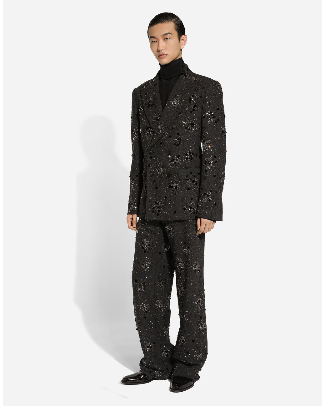 Dolce & Gabbana Black Classic Embroidered Pants for men