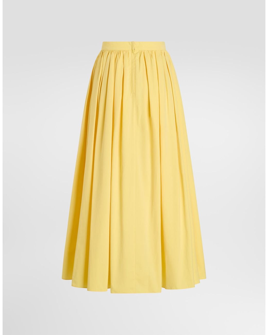Dolce & Gabbana Yellow Cotton Poplin Skirt