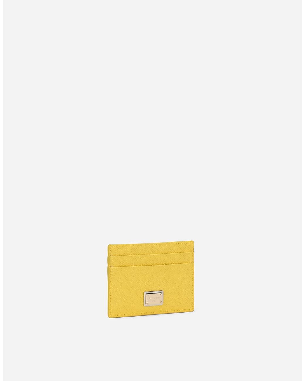 Dolce & Gabbana Yellow Dauphine Logo-Plaque Cardholder