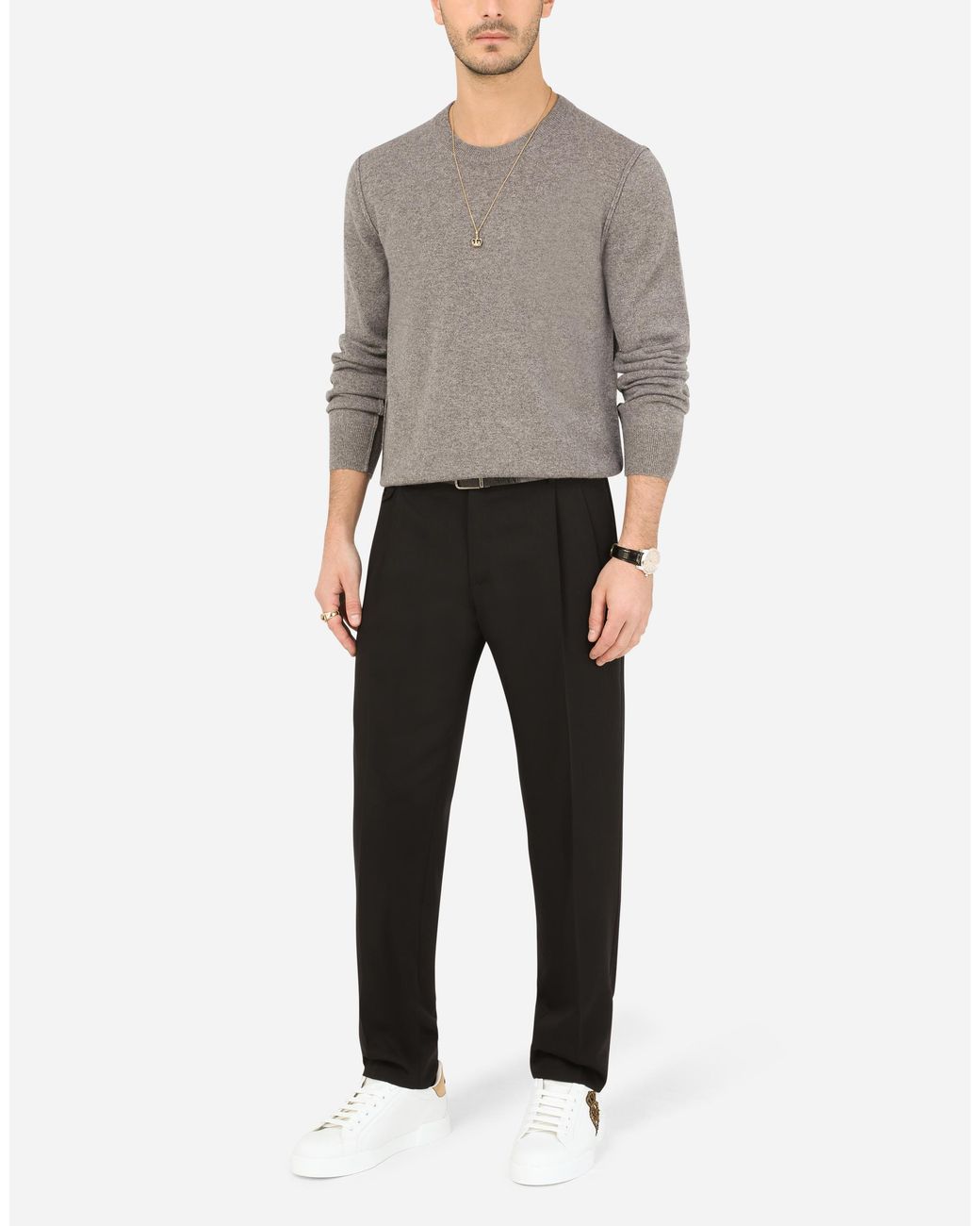 Dolce & Gabbana Gray Pull Girocollo for men