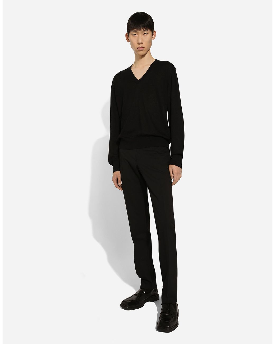 Pull Scollo V Dolce & Gabbana de hombre de color Black