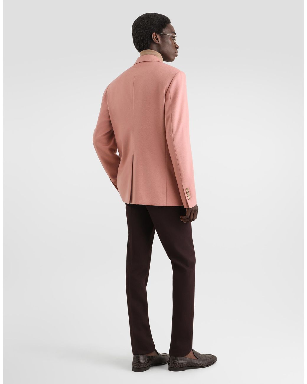 Dolce & Gabbana Pink Sicilia Light Single-Breasted Cashmere Jacket for men