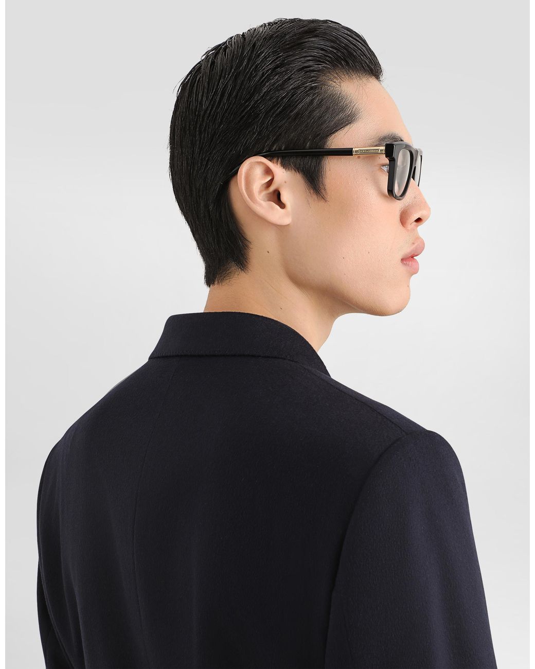 Dolce & Gabbana Black Portofino Double-Breasted Cashmere Jacket for men
