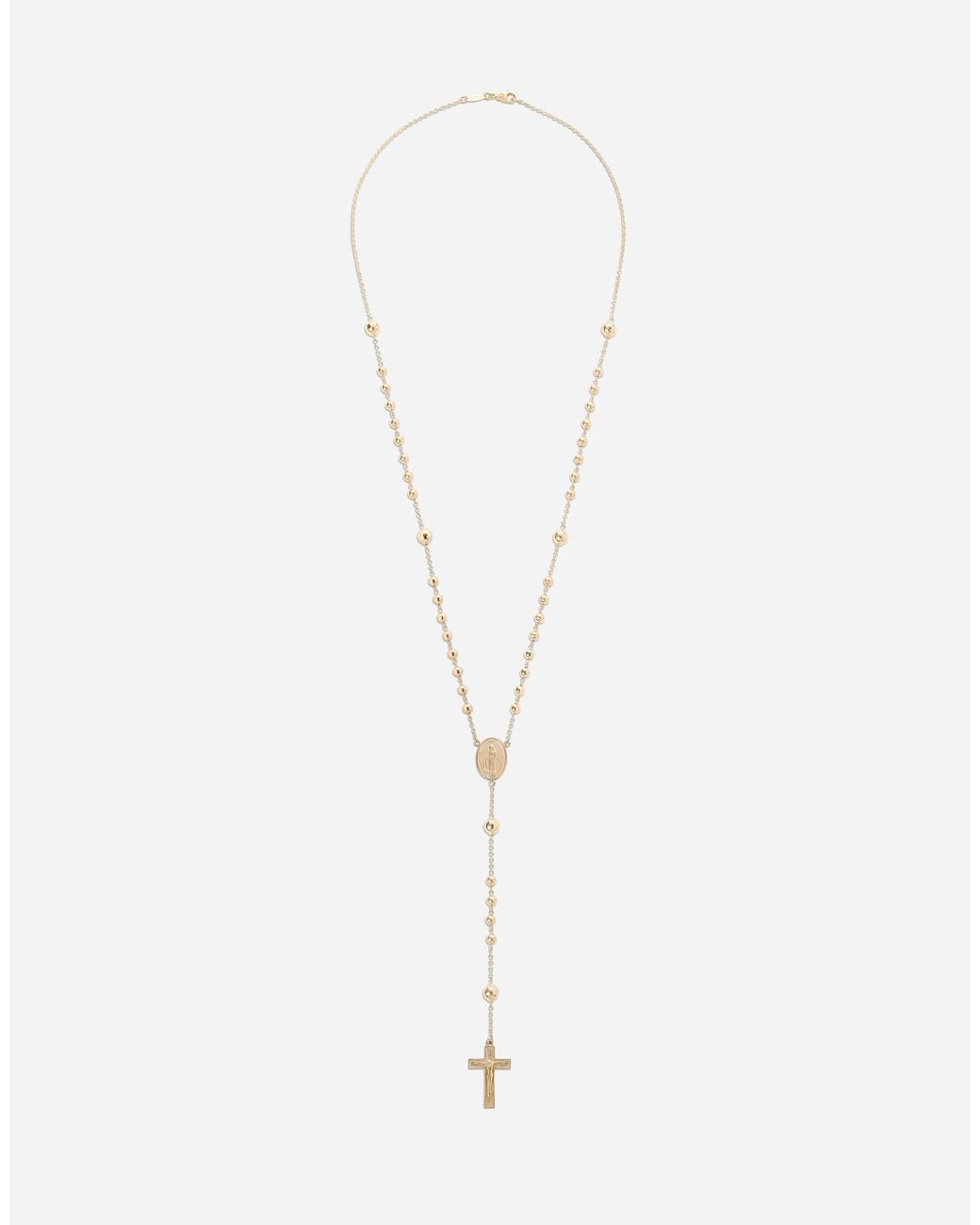 Dolce & Gabbana White Sicily Rosary Necklace 18 Carat for men