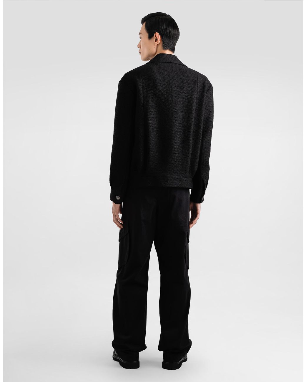 Dolce & Gabbana Black Crew Neck Wool Pullover for men