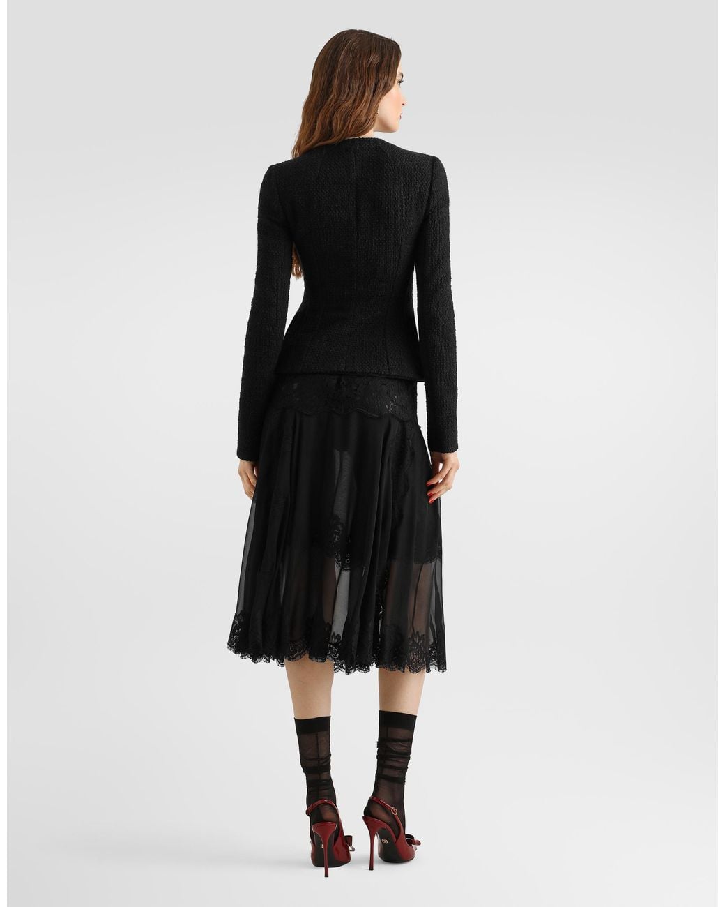 Dolce & Gabbana Black Chiffon Skirt
