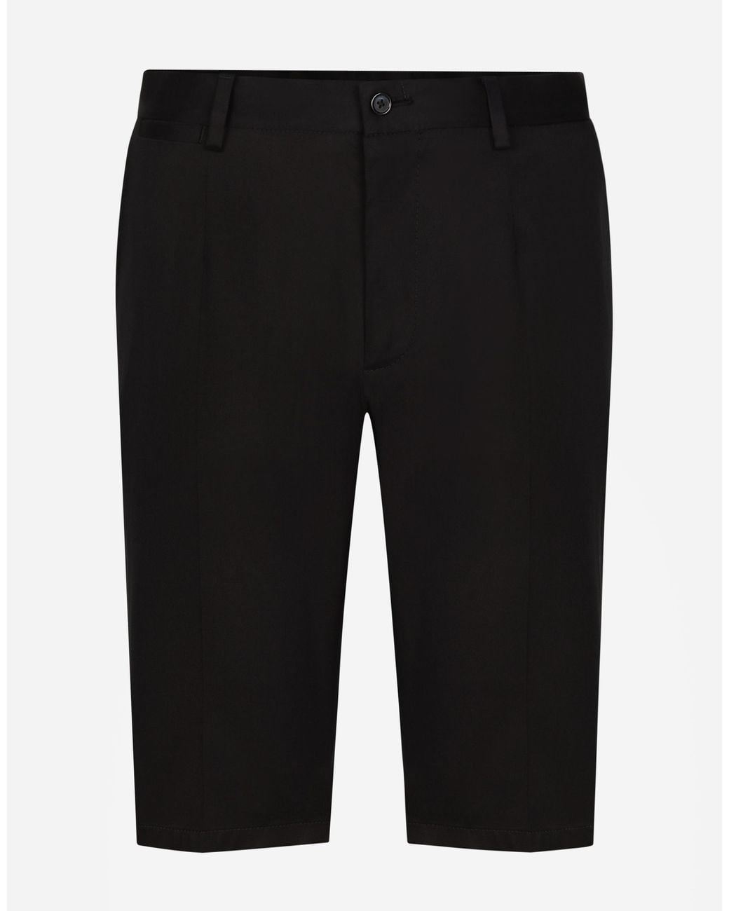 Dolce & Gabbana Black Stretch Cotton Shorts With Dg Patch for men