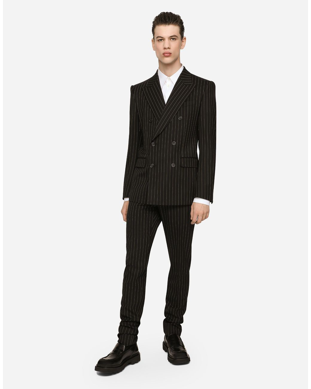 Dolce & Gabbana White Cotton Martini-Fit Shirt With Branded Tag for men