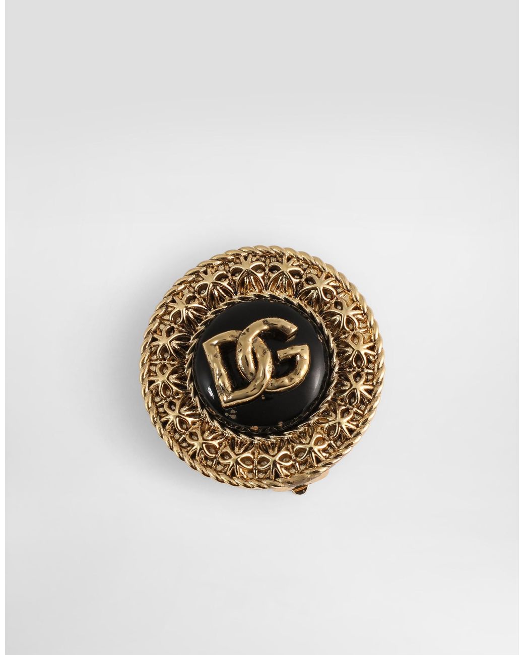 Dolce & Gabbana Metallic Clip Earrings With Dg Logo