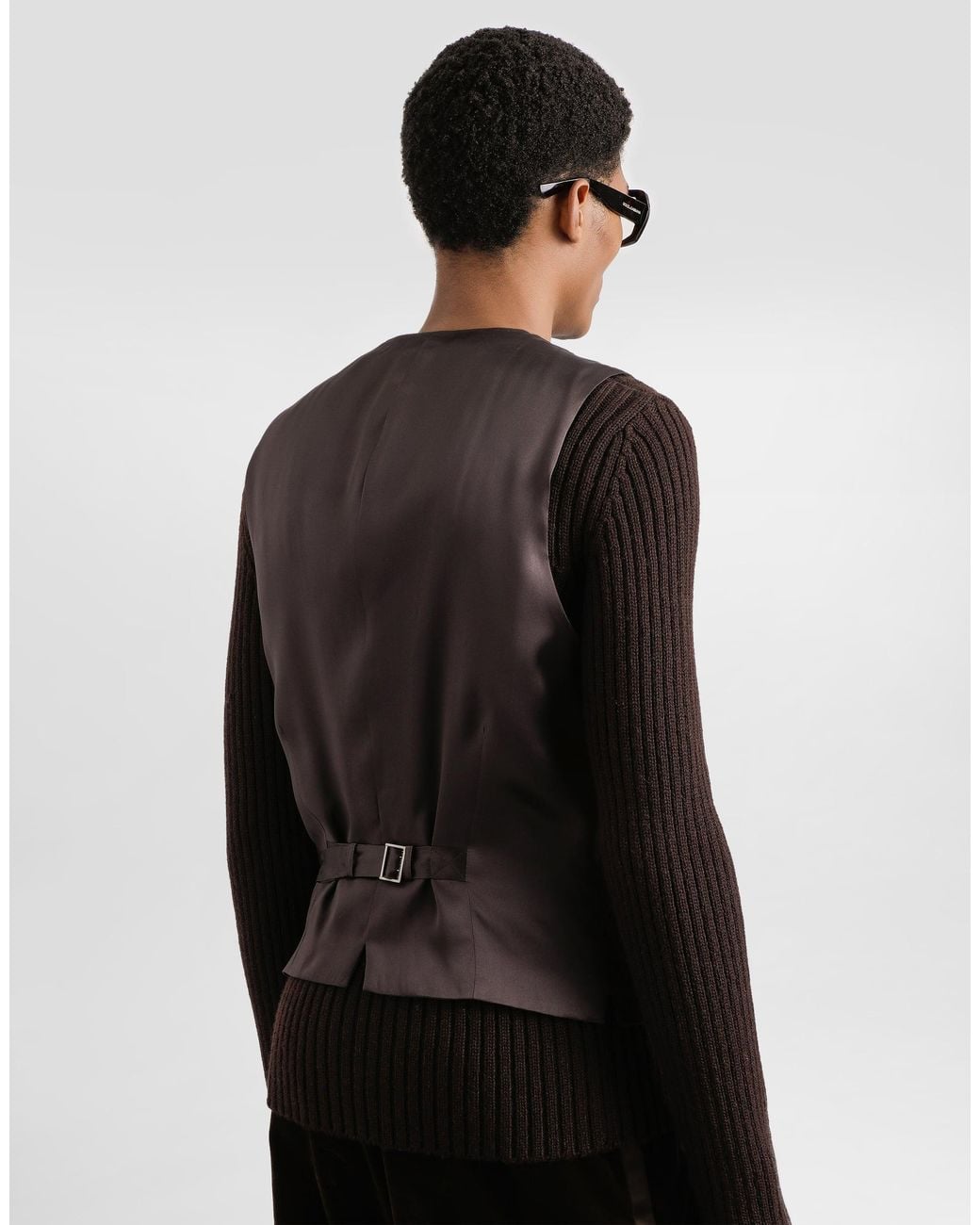 Dolce & Gabbana Black Smooth Velvet Vest for men