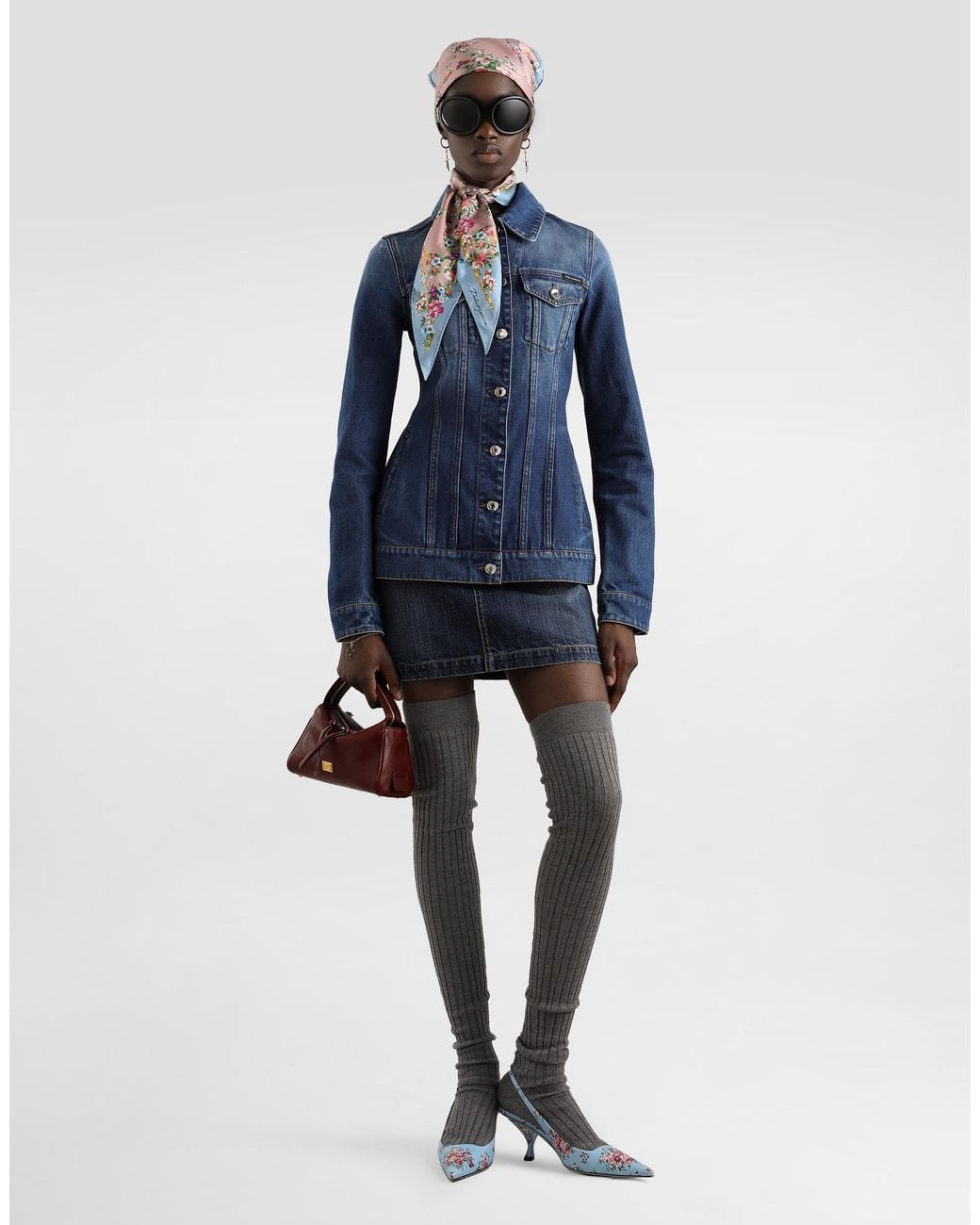Dolce & Gabbana Blue Denim Single-Breasted Jacket