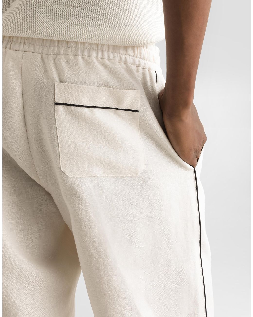 Dolce & Gabbana Pyjamahose Aus Leinenstoff in Natural für Herren