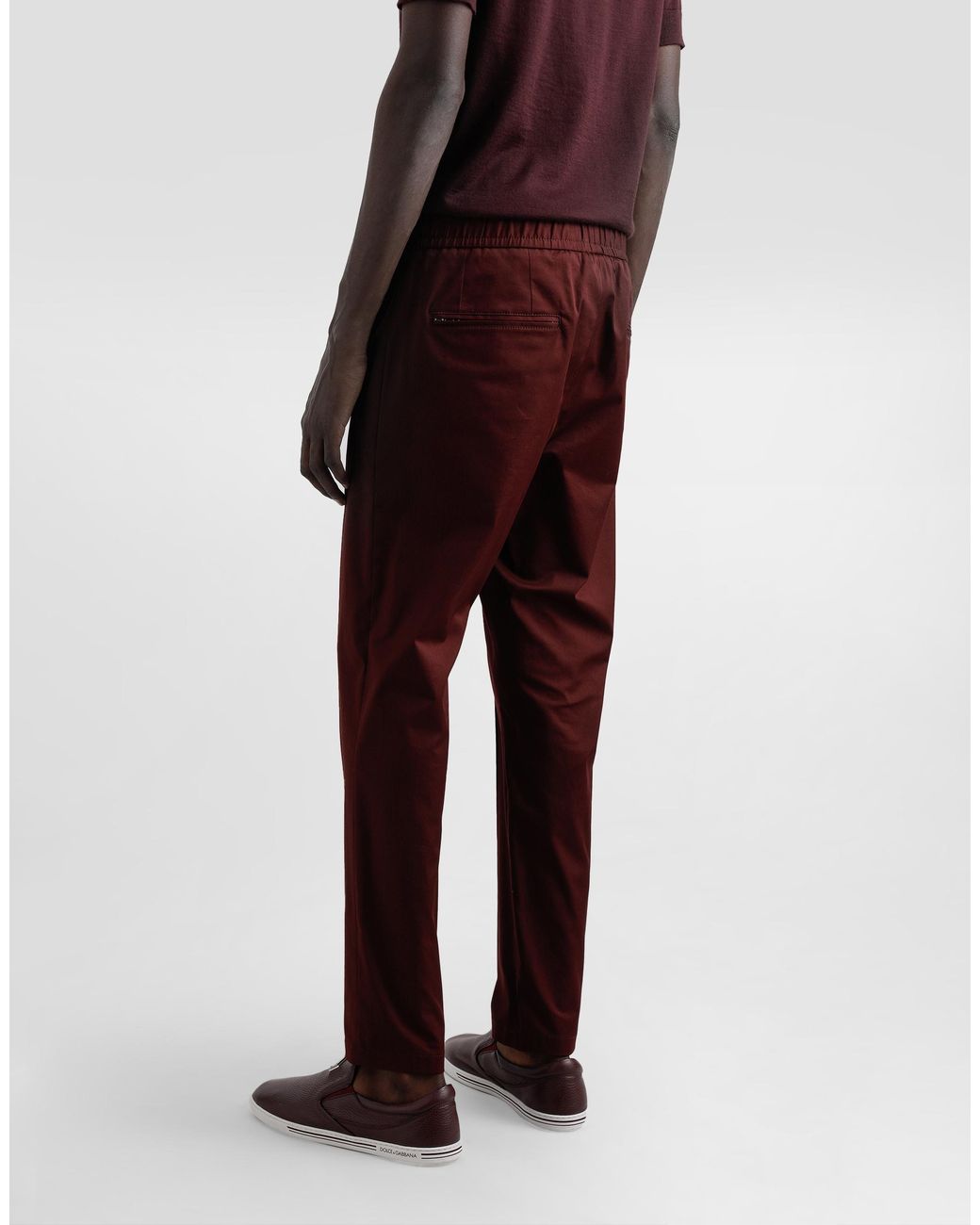 メンズ Dolce & Gabbana ロゴプレート コットン ジョギングパンツ Red