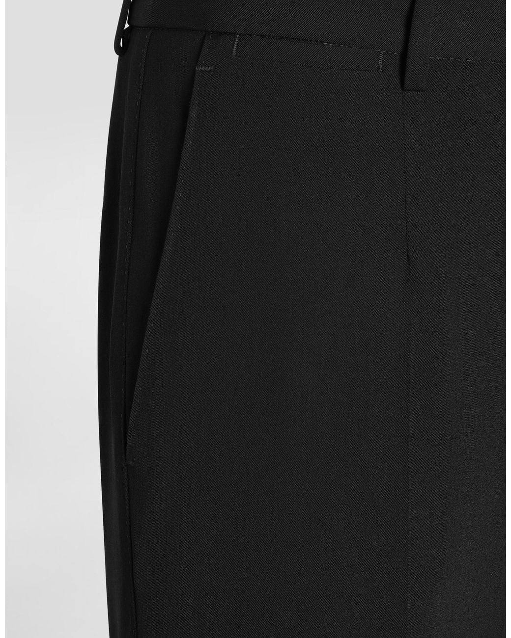 Dolce & Gabbana Black Tailored Stretch Twill Pants for men
