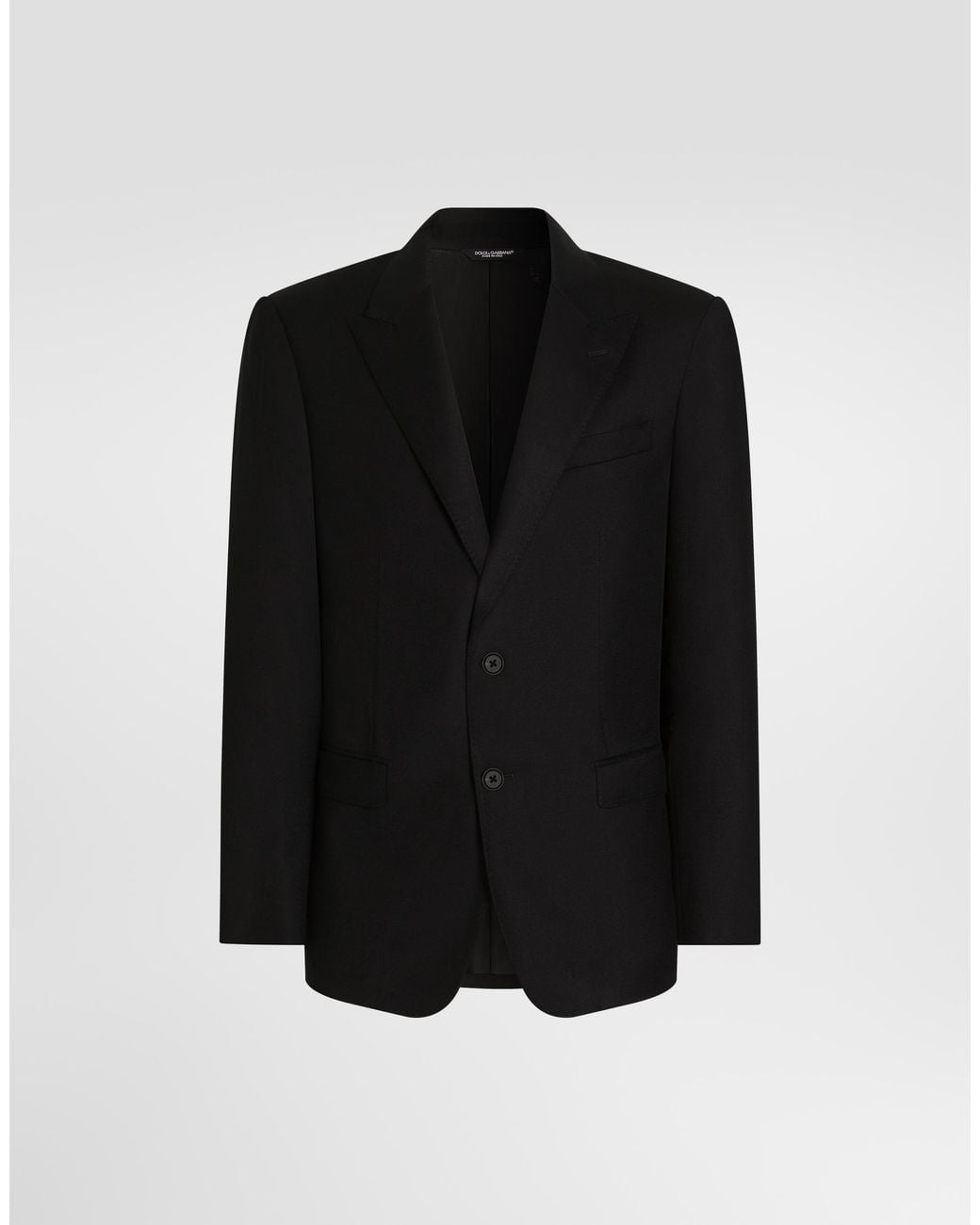 Dolce & Gabbana Black Martini Light Single-Breasted Flannel Jacket for men