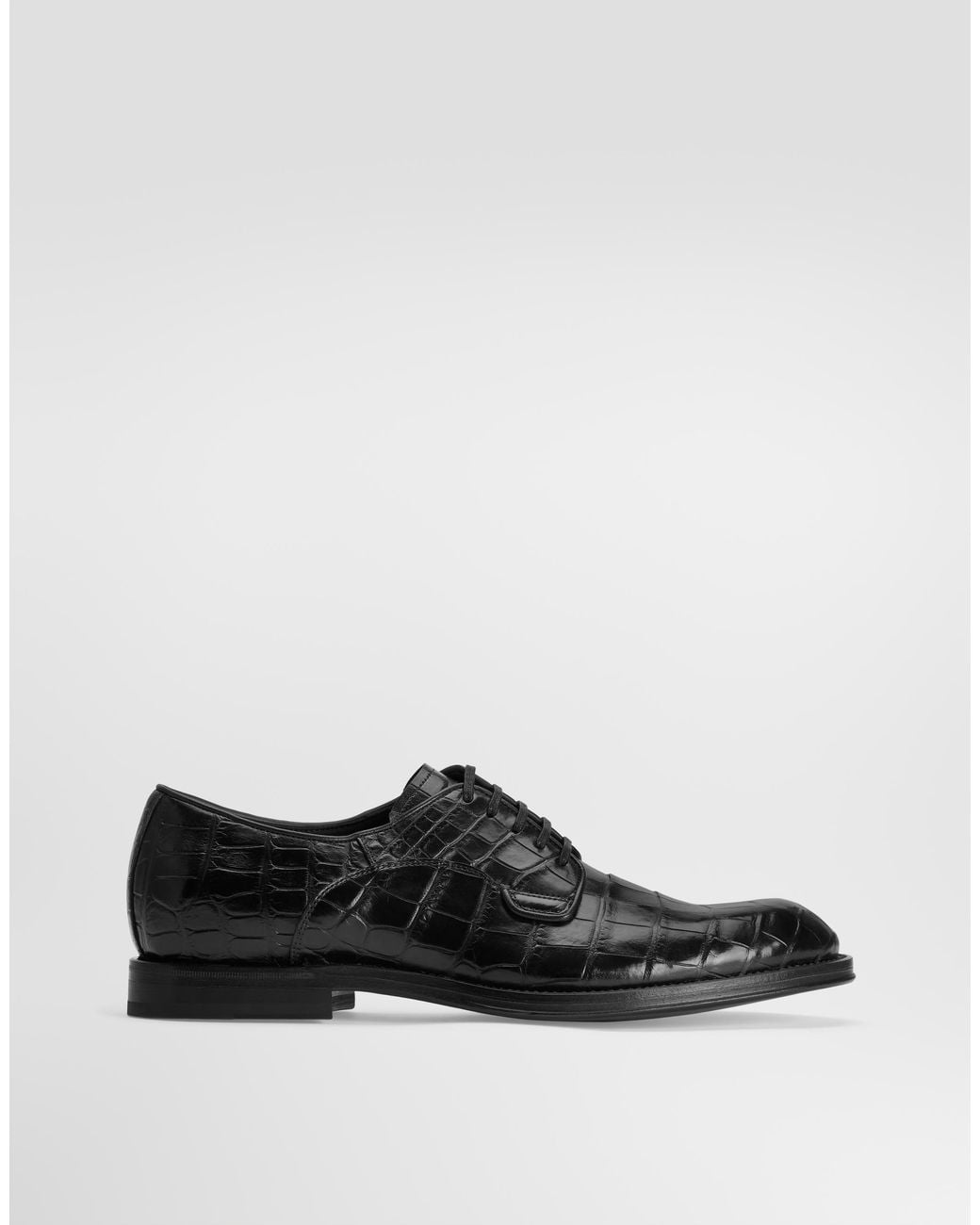 Dolce & Gabbana White Alligator Derby Shoes for men