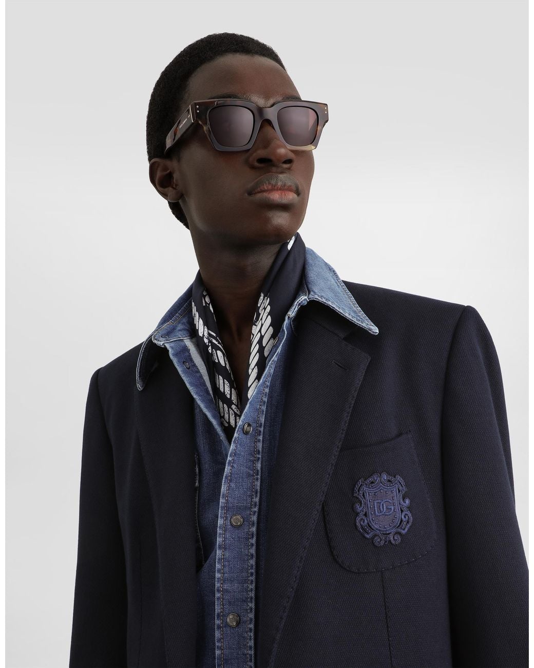 Dolce & Gabbana Jacke Portofino Aus Jersey Mit Einreiher-Design in Blue für Herren