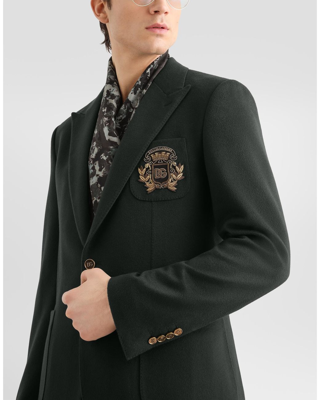 Dolce & Gabbana Black Portofino Single-Breasted Cashmere Jacket for men