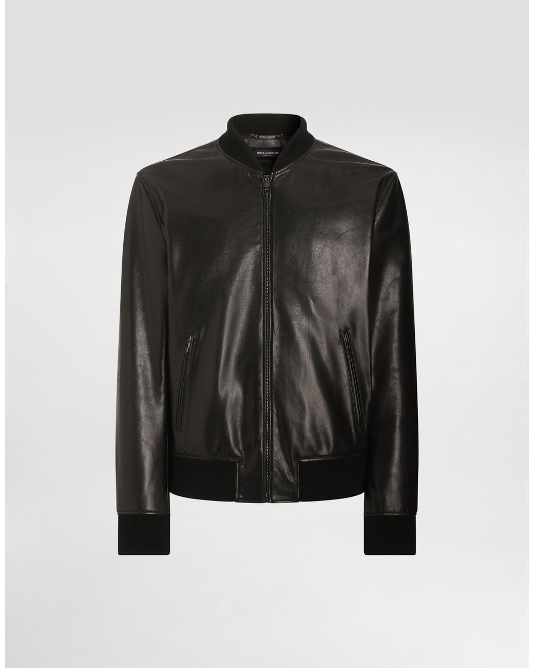 Dolce & Gabbana Black Calfskin Bomber Jacket� for men