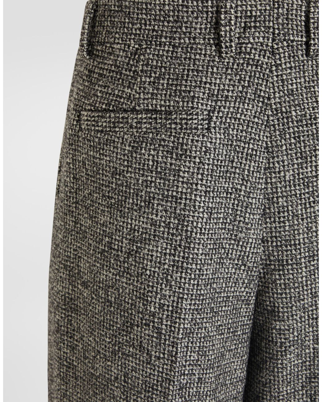 Dolce & Gabbana Gray Birdseye Wool Blend Trousers for men