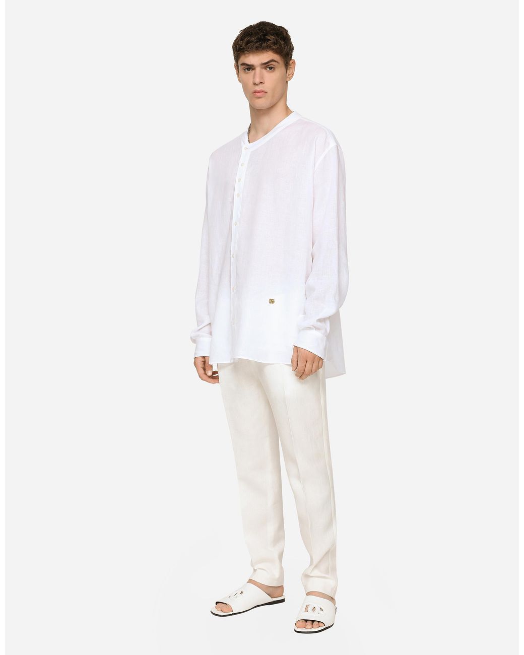 Dolce & Gabbana White Linen Pants for men