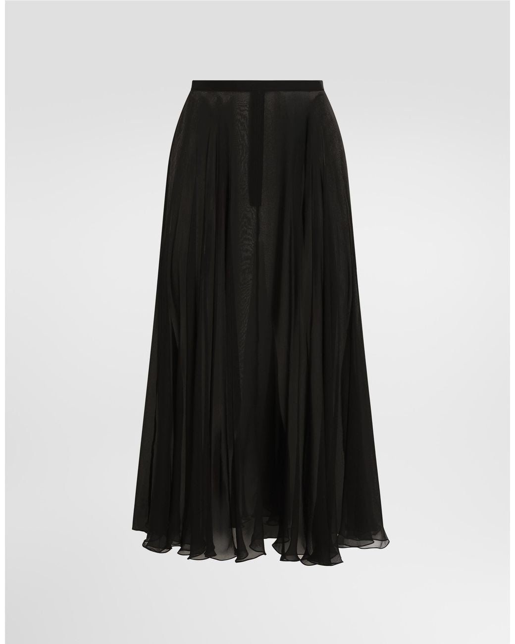 Dolce & Gabbana Black Chiffon Circle Skirt