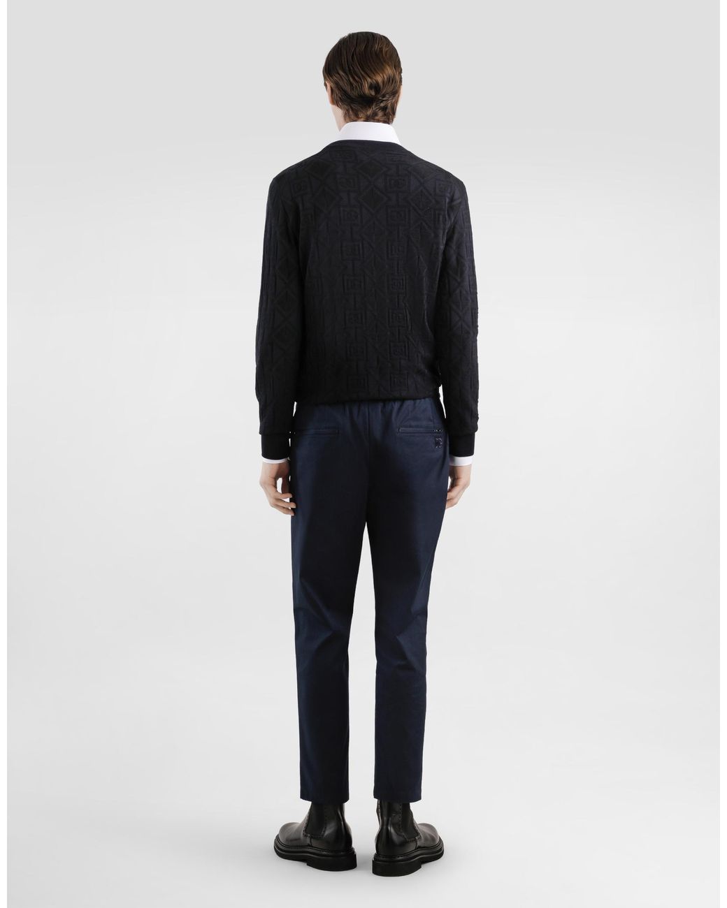 Dolce & Gabbana Stretch Cotton Gabardine Jogging Trousers in Blue für Herren