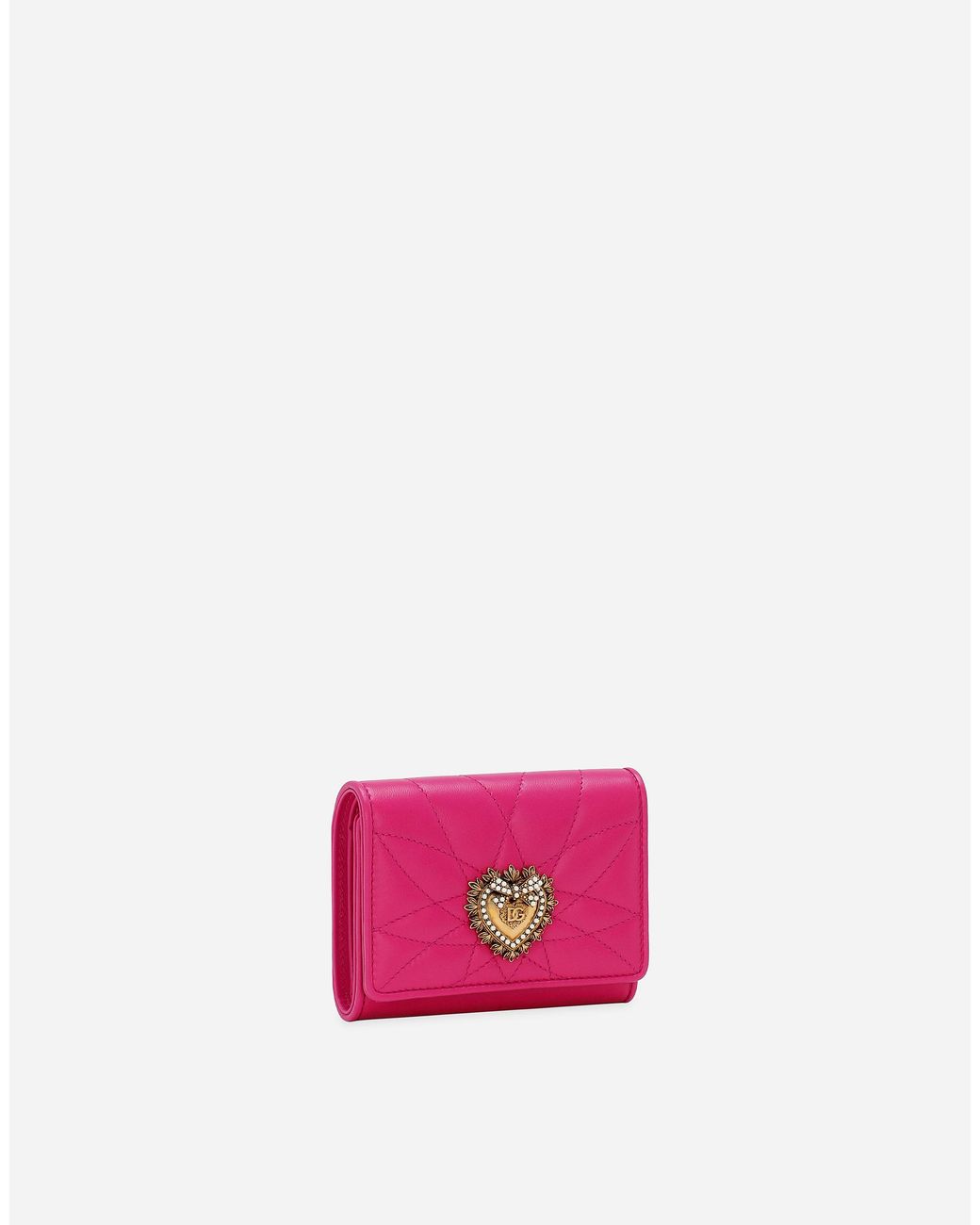 Dolce & Gabbana Pink Small Devotion Leather Wallet